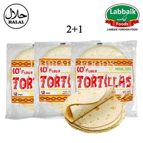 Fesh2Go Totilla Bead (Roti) 10 Inch (12pcs) (2+1) 2304g 또띠아 10인치, 3개, 2.304kg