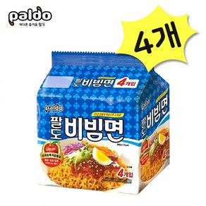 팔도 비빔면 4개입 520g x 4개(총16입) 봉지라면 비빔소스 매콤 새콤, 상세페이지 참조