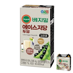 베지밀 에이스 저당두유 190mlx48팩, 190ml, 48개