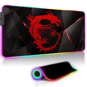 마우스패드 장패드 데스크매트 MSI RGB LED 마우스 패드 게이머 컴퓨터 데스크 매트 PC 캐비닛 백라이트 키보드 고무 확장 게임 액세서리, 없음, 없음, 15) TT003613  RGB350x900x3mm, 1개