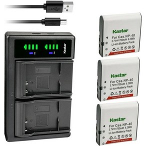 VJIANGER 4K 디지털 카메라용 카스타 2팩 배터리 및 LTD2 USB 충전기 교체 WiFi 카메라 1080P 캠코더 비디오 48MP Vlogging 카메라 fo Yo, 1 Chage + 3 Batteies, 1개