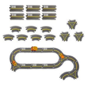 자동차 도로 길 매트 세트 16p 도로만들기 도로퍼즐, 1개