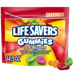 LIFE SAVERS 5가지 맛 여름 젤리 캔디 공유 사이즈 411.1g(14.5온스) 백, 1개, 411.1g