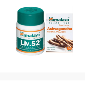 Himalaya Wellness Pue Hebs Ashvagandha Tablet (60) & Himalaya Liv. 52 Tablet (100), 1개, 60정