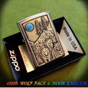 지포라이터 49295 WOLF PACK & MOON EMBLEM 지포 zippo 지포라이타 지프라이터