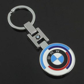 BMW 금속 엠블럼 스타일 블랙 키링 자동차 액세서리 선물 50 주년 기념 e90 g26 e60 e46 f10 f30 e39 e3, 03 1pc BMW 50th-B, 한개옵션1