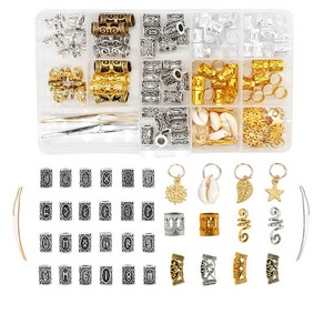 112pcs Deadlock Jewely Metal Mea Hai Baiding Cuffs Rings Tube Beads Pendants, 1개