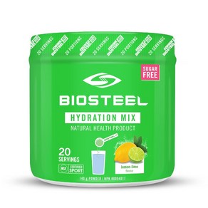 (캐나다 직송) 바이오스틸 하이드레이션 믹스 설탕 제로 인공 향료 보존제 무함유 레몬 라임 맛 BioSteel Hydation Mix, 20회 제공량 140g, 2kg