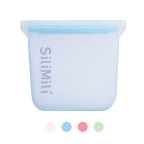[실리밀리] 오리지널 스탠딩 실리콘지퍼백 2000ml (대용량 비화식 전자레인지 냉동 열탕), 라임그린, 1개