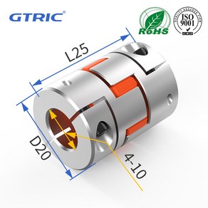 GTRIC 알루미늄 플럼 플렉시블 커플러 스파이더 탄성 모터 커플링 샤프트 CNC 인코더 2 턱 D20L25 4mm 5mm 6/6mm 35mm 7mm 8/10mm, D20 Plum sta gasket, 1개