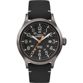 Timex 타이맥스 남성용 엑스페디션 스카우트 솔라 캐쥬얼 시계 40mm 쿼츠 레더 스트랩 베이지 20 TW4B247009J