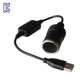 피트인 USB to DC 전원 변환 승압 케이블 5V 12V 시거잭