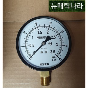 [ HISCO ] GPA100X35 ( A형 공압 압력 게이지 100파이 3.5MPa 35KG 35ba PT 3/8 / 131P HSI 히스코 압력계 HSI 협성계기 ), 1개