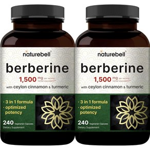 NatueBell 베르베린 보충제 1500mg 식물성 캡슐, 240정, 2개