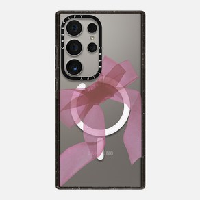 케이스티파이 CASETiFY 갤럭시 S24 울트라 마그네틱 임팩트 케이스 핑크 오간자 리본 블랙, 케이스티파이 CASETiFY 갤럭시 S24 울트라 마그, 1개