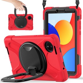 호환 가능한 Redmi Pad SE 8.7 케이스 360° 회전 킥스탠드 헤비 듀티 하이브리드 보호 케이스 어깨 스트랩 포함, 04