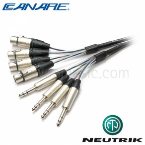 카나레 4채널 오디오케이블 1m 뉴트릭 (4)XLR(Female)-(4)TRS 타입 (CN-4AT-FTRS), 1개