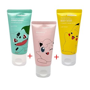 LG생활건강 포켓몬 미니스 여행용 세면도구 샴푸+컨디셔너+바디워시 50ml