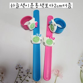 모기퇴치팔찌 헬로키티 시트로넬라레몬 향 본품+리필향5ml 세트 계곡 휴가 필수품 모기향, 하늘 키티, 1개, 5ml