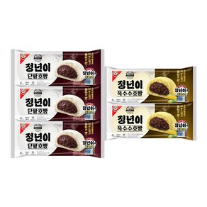 정년이 호빵 팥호빵(4입)X3봉 + 옥수수호빵(4입)X2봉, 372g, 3개