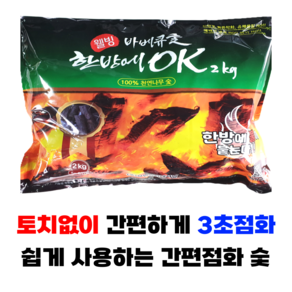 한방에OK 간편점화 착화숯 캠핑 숯불 바베큐 구이용 번개탄 대용