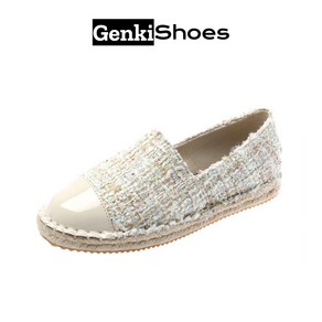 GENKISHOES 진주색 모직물 에스파듀 슬립온 큰 사이즈의 여성화 35-43