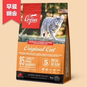 오리젠 오리지날 캣 1.8kg /최고급 동물성 단백질/고양이 사료 /무료배송, 1개