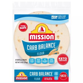 미션 소프트 타코 플라워 키토 또띠아 8장/ Mission Carb Balance Soft Taco Flour Tortillas Low Carb Keto 8ct