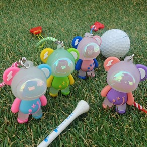 번개곰 LED 발광 야간 라운딩 골프티걸이 악세사리 4개 1세트, 4색상