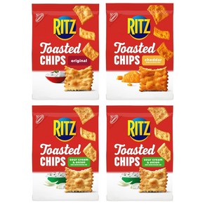 RITZ 토스트 칩 버라이어티 팩 체다 치즈 사워 크림 양파 오리지널, 4개, 229g