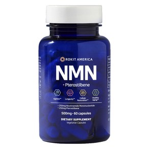 로킷아메리카 NMN + 프테로스틸벤 500mg 캡슐, 1개, 60정