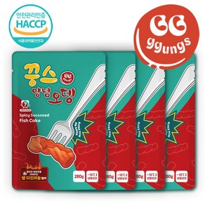 꿍스 매운 양념오뎅 국산마늘 사용 첨가 스트레스 해소, 4개, 280g