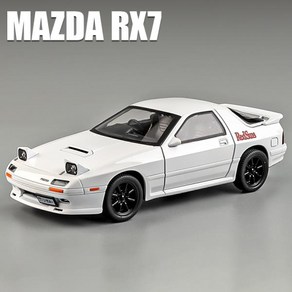 자동차다이캐스트 프라모델 미니카 1:24 INITIAL D 마쓰다 RX7 FC 슈퍼카 합금 자동차 다이캐스트 및 놀이, 한개옵션1, 01 RX7 White