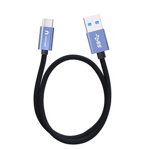 속도빠른 안드로이드오토 케이블 C타입 고속 충전 데이터 케이블 USB3.2 Gen2 A TO C, 블루10Gbps, 50cm, 1개