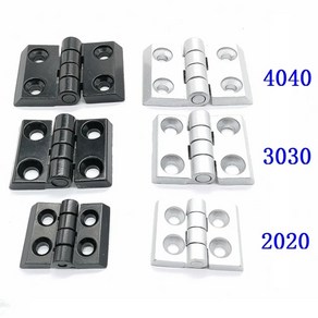 알루미늄 프로파일 액세서리 2020 3030 4040 알루미늄 프로파일 압출용 아연 합금 힌지 1 개 2020 3030 4040, 4) 2020 black, 1개