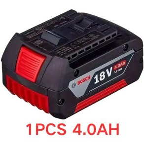 BOSCH 정통 18V BAT609 BAT610 Bosch Pofessional 18V 6.0Ah 리튬 이온 배터리 드릴 배터리 GBA18V GSR18V, 06 1 PCS 4.0Ah