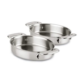 올클래드 스텐레스 스틸 오벌디쉬 베이커 2개 세트 / All-Clad 59900 7inch Oval Cookwae 2 Pack Silve