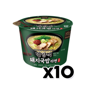 밀양식 돼지국밥라면 컵라면 105g x 10개