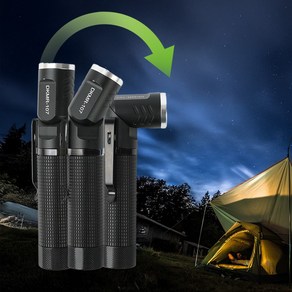 대경몰 107단품 고휘도 C-type led 충전 꺽기 후레쉬 18650(별매)전용 등산등 낚시등 캡핑등 휴대용 손전등 비상등 라이트, 1개, 블랙