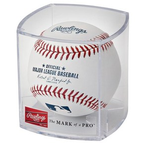 Rawlings 2021년 메이저 리그 베이스볼 공식 야구공 화이트레드네이비 전시용 케이스포함 (ROMLBR), One, White/Red/Navy, 1개