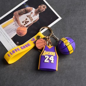 NBA 농구공 키링 키홀더 열쇠고리 선물 세트, 1개, J