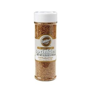 Wilton Gold Pearlized Sugar Sprinkles Gold Sprink Wilton 골드 펄라이즈 설탕 스프링클 쿠키 및 케이크 장식용 골드 스프링클 5.22