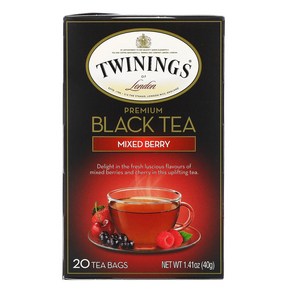 Twinings 프리미엄 홍차 베리 믹스 티백 20개 40g(1.41oz), 1개