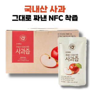 국내산 사과를 착즙한 사과즙 초록마을, 40개, 100ml