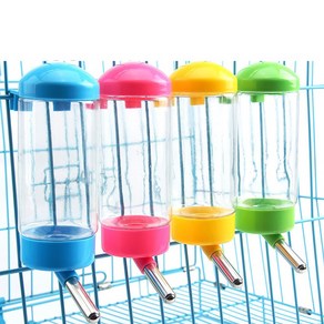 심플 걸이형 케이지 물통 뚜껑형 400ml 물병, 블루, 1개