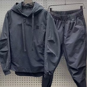 WEIHAN 남성 캐주얼 트레이닝복 상하세트 데일리 바람막이 맨투맨 조거팬츠 루즈핏 아웃도어 투피스