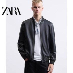 ZARA 자라 에코 레더 봄버 블루종 라이더 가죽자켓 Z1066