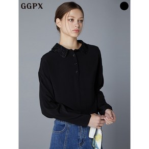 GGPX 포인트 카라넥 하프 버튼 블라우스 GO7SH086F