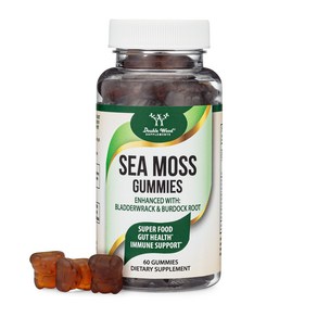 Sea Moss Gummies fo Adults Max Stength 3 000mg ( 성인용 Sea Moss Gummies 최대 강도 3 000mg(블래더랙과 우엉 뿌리로 강, 60정, 1개