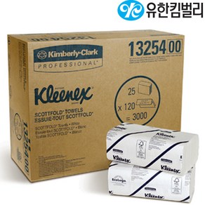 47151 크리넥스 스카트폴드 120매 25밴드 (3000매) 핸드타올 페이퍼타올 화장지 유한킴벌리, 1개, 3000매입